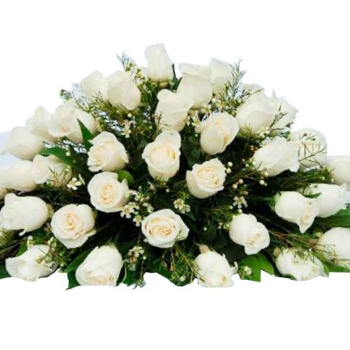 Cubre-caja-Funebre-Rosas-Blancas_Floristerias En cali