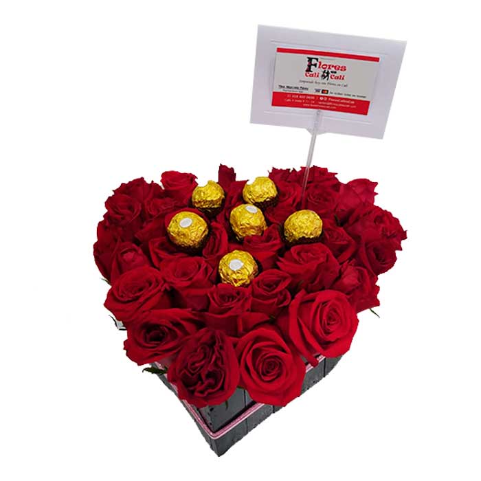 arreglo floral romántico en Cali