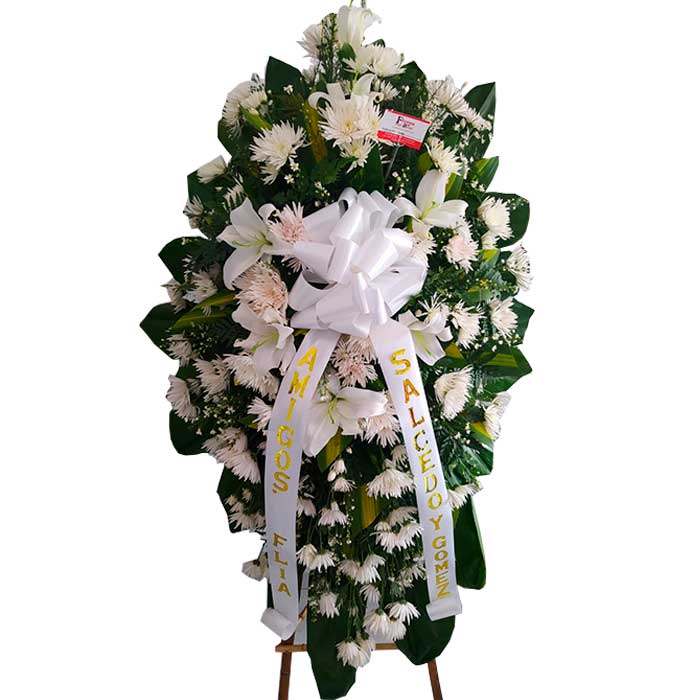 arreglo floral sobrio para funeral en Cali
