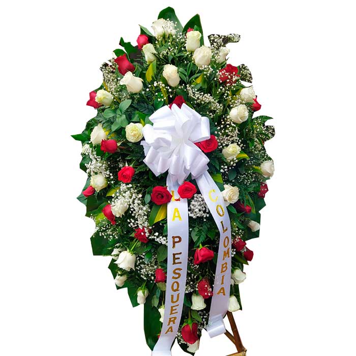 arreglo floral sobrio para funeral en Cali