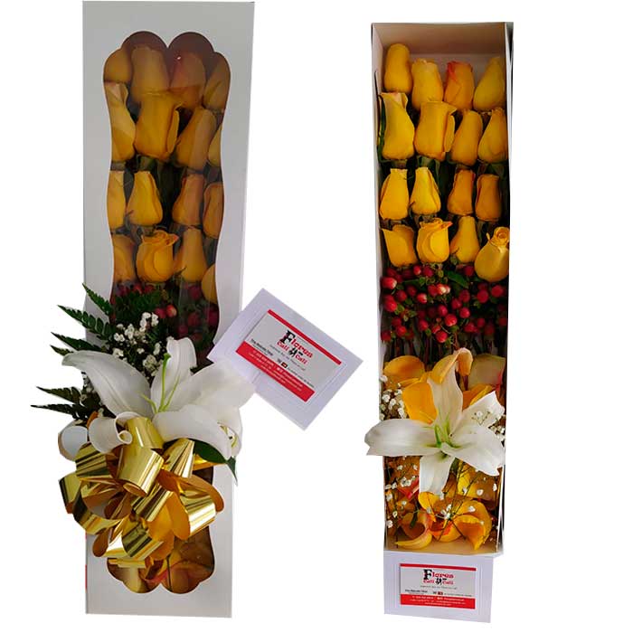 Hermosas-Rosas-Amarillas-en-Caja_Floristeria-en-cali