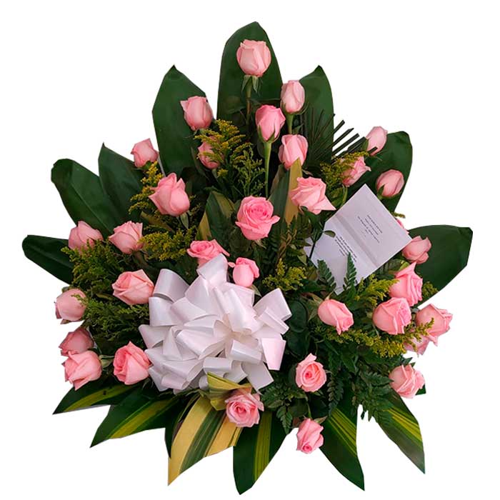 Arreglo-Funebre-Abanico-Rosado-Floristerias-en-cali