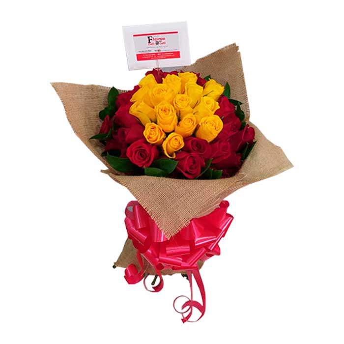 Ramo-de-Rosas-Cali-Amarillo-con-Rojo-Floristerias-en-Cali