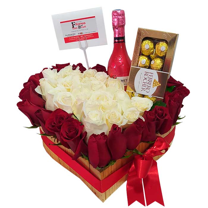 arreglo floral romántico en Cali