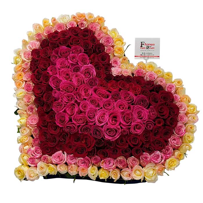 arreglo floral romántico en Cali