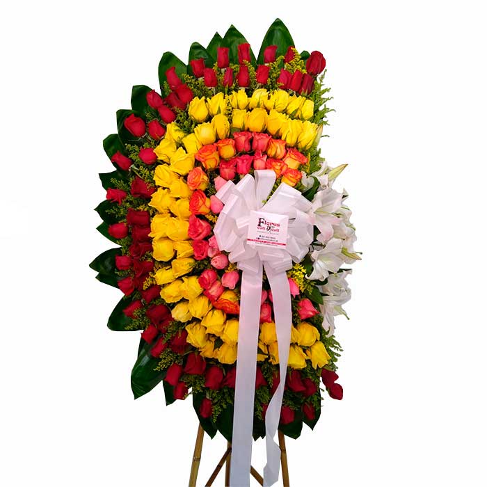 arreglo floral sobrio para funeral en Cali