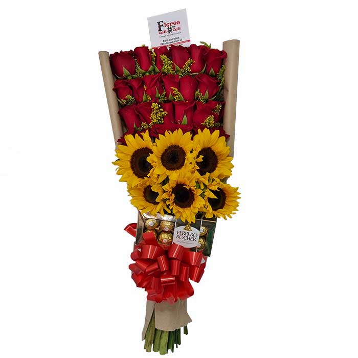 arreglos-florales-con-girasoles-y-rosas-Floristeria-en-Cali
