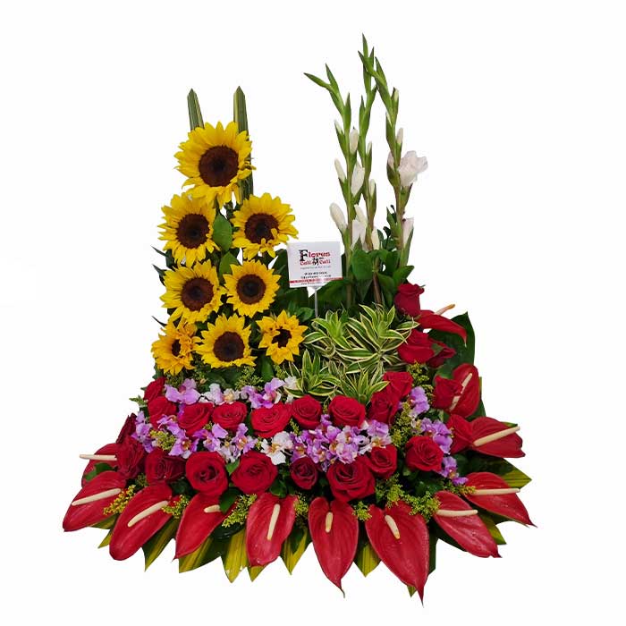 ramos-de-flores-con-anturios-Floristeria-en-cali