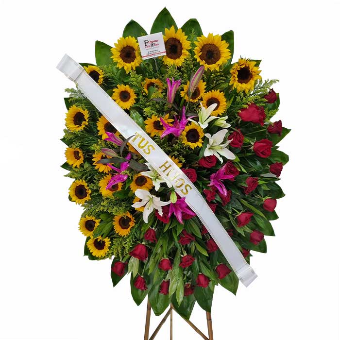 arreglo floral funerario en Cali