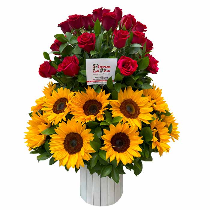 Girasoles con Rosas en Cali
