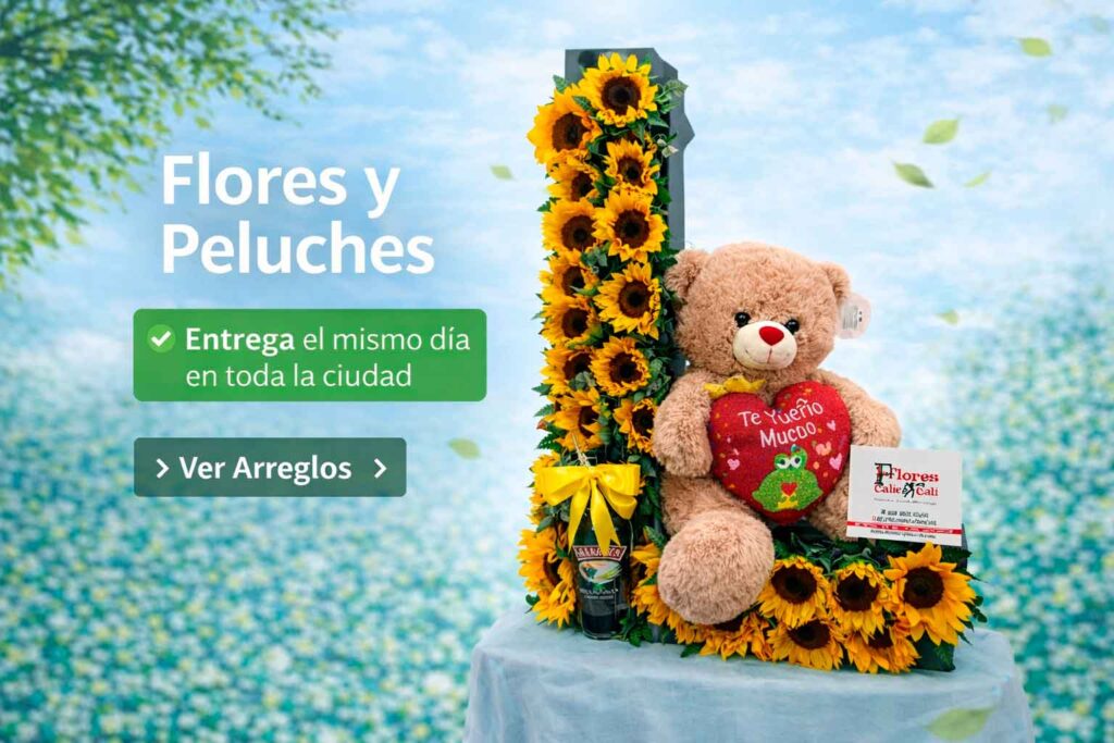 Floristeria en cali con flores y peluches