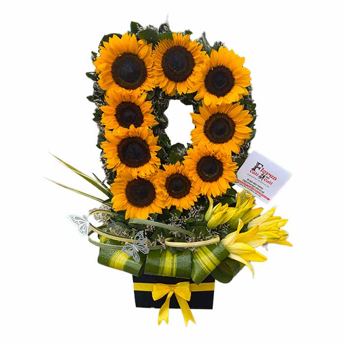 Romo de la letra D en girasoles en Cali