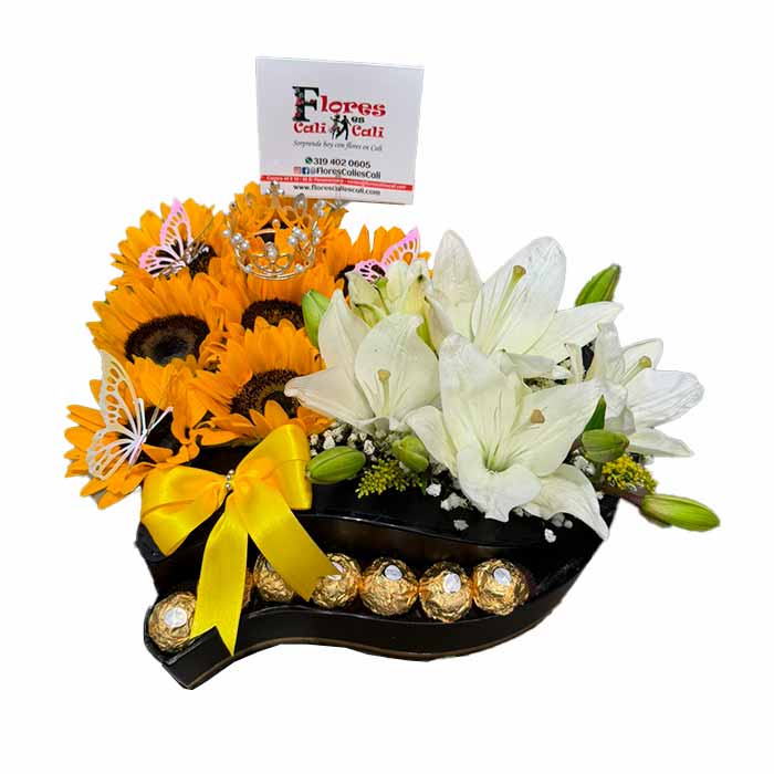 Corazon-lirios-y-girasoles-en-Cali
