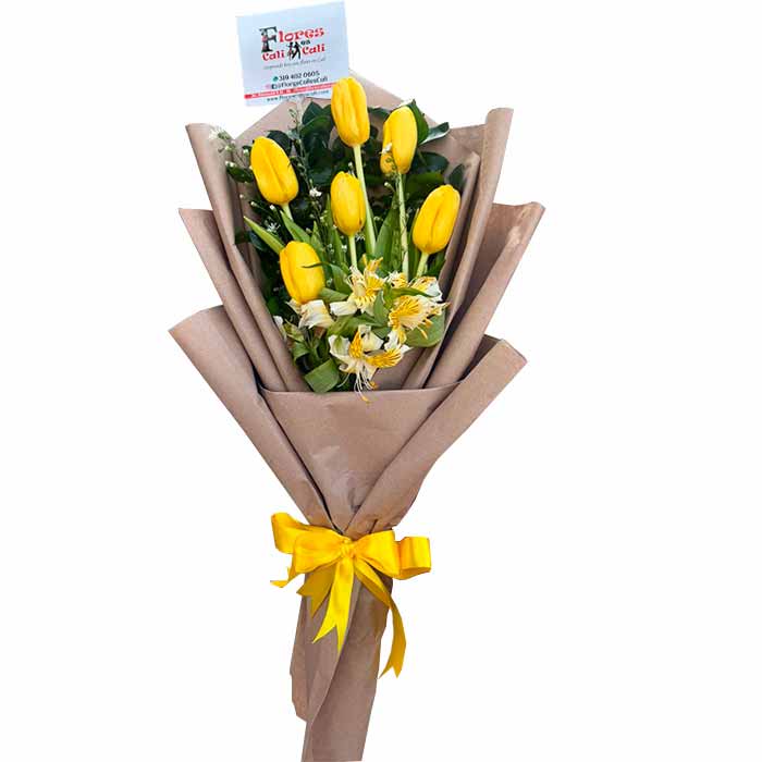 Bouquet-de-Tulipanes-Amarillos-en-Cali