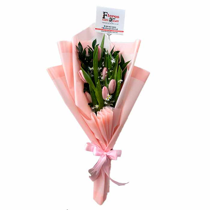 Bouquet-de-Tulipanes-Rosados-en-Cali