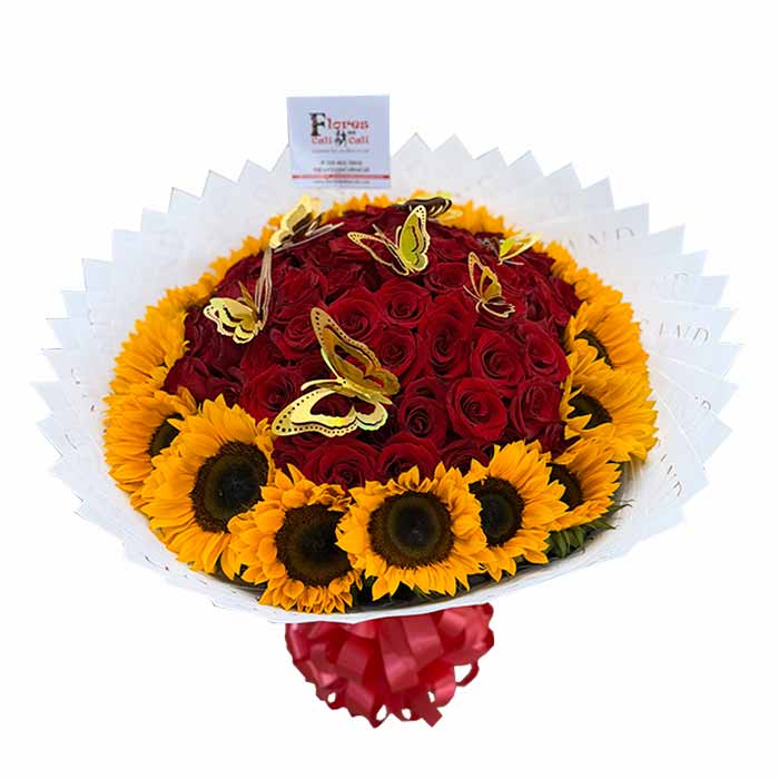 Ramo-buchon-Girasoles-y-Rosas-Rojas-en-Cali