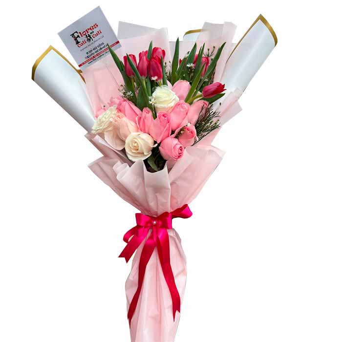 Tulipanes-Fucsias-Con-Rosas-en-Cali