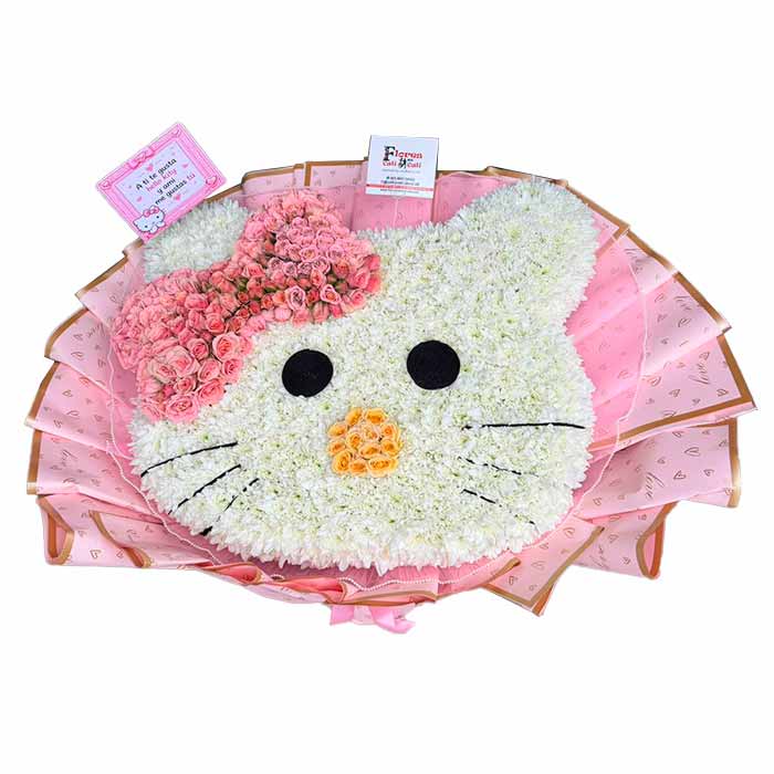 Ramo Cara con Flores de Hello kitty en Cali