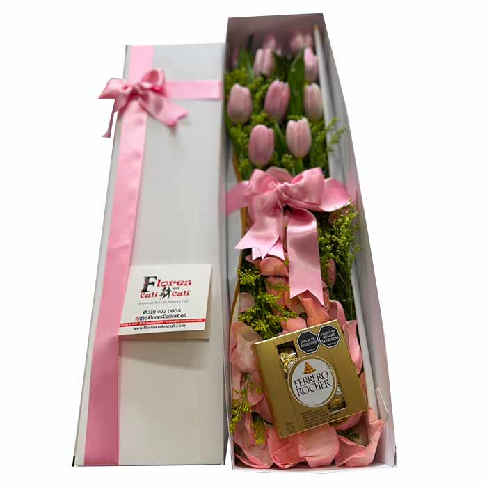 Caja de Tulipanes Elegante en Cali